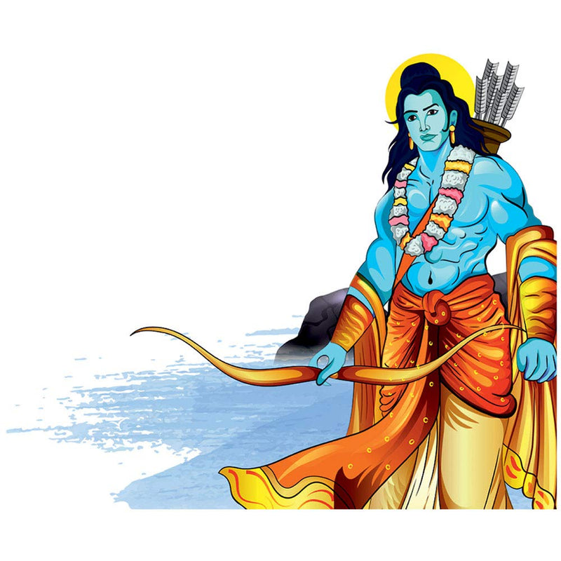 Masstone Lord Jai Shree Ram PVC Vinyl Sticker for Wall (Size: 49 x 41 cm), Multicolour - Pack of 1