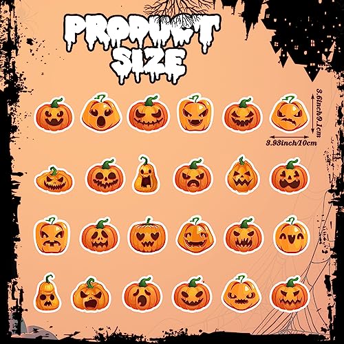 Chapou 24 Pcs Reflective Halloween Glow Car Magnets Halloween Glow Pumpkin Car Magnet Decal Set Waterproof Automotive Fall Pumpkin Magnet Party Supplies for Halloween Party