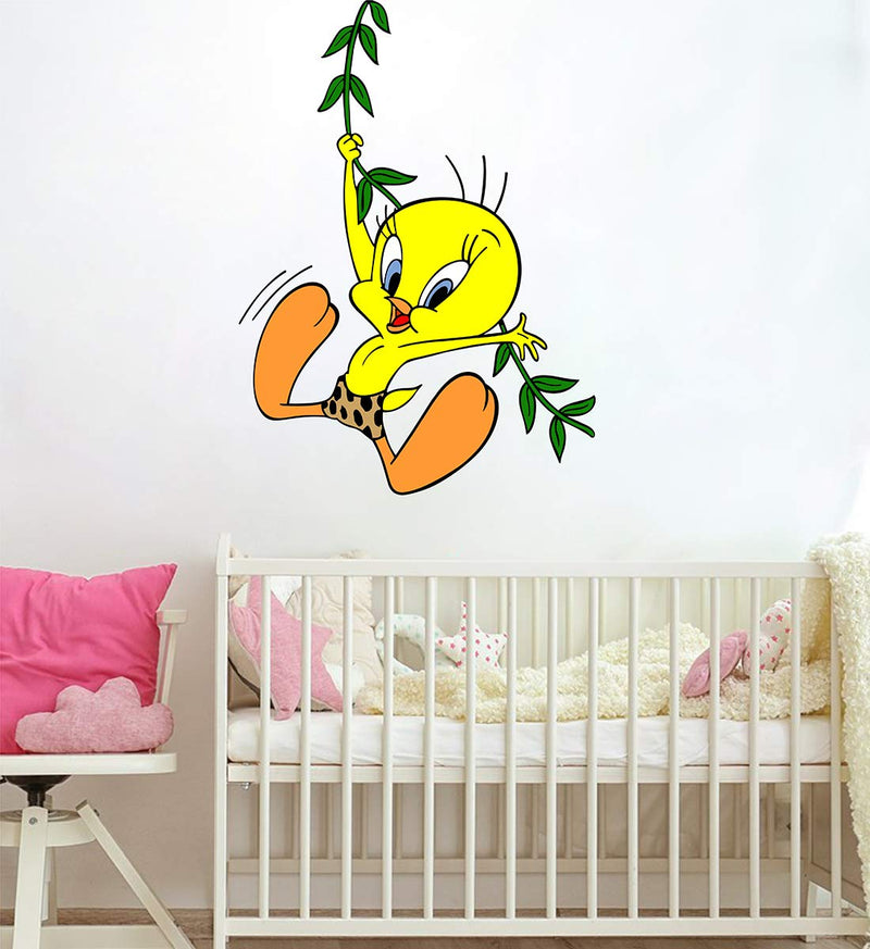 Wallzone Tweety Beautiful Multi Large Wallsticker for Home Decorations (55 cm x 75 cm)