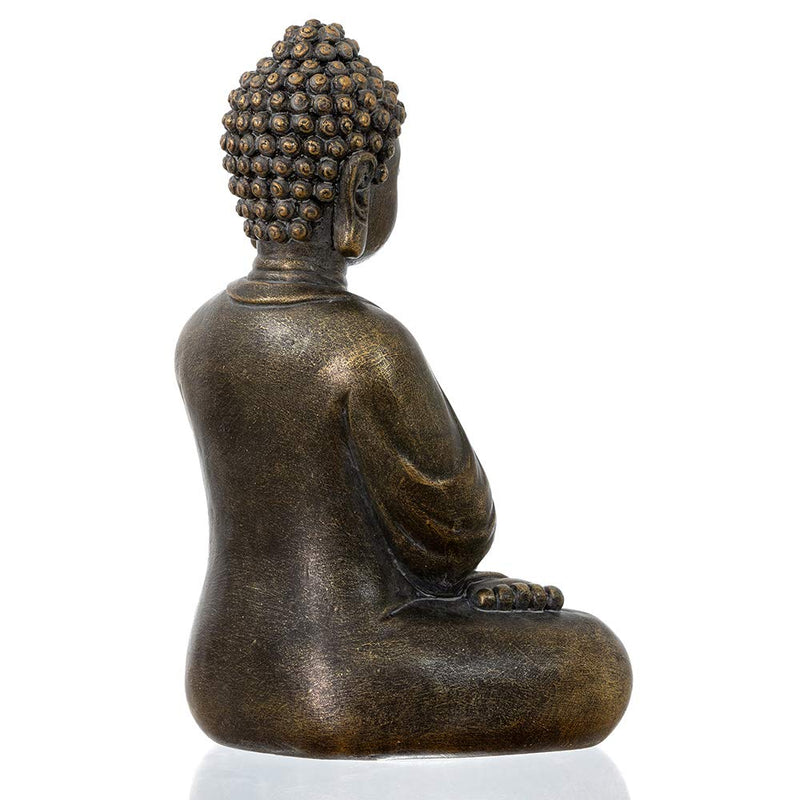 dharma emporium Buddha Statue, Antique Finish, 8”, Meditating, Seated Amitābha (Antique Bronze Patina)