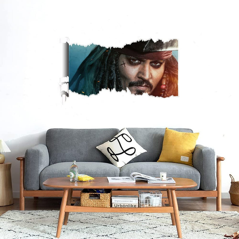 GADGETS WRAP Printed Wall Decal Sticker Scratched Paper Style Wall Decal (90cm x 50cm) - Pirates of The Caribbean Dead Men Tell no Tales Jack Sparrow