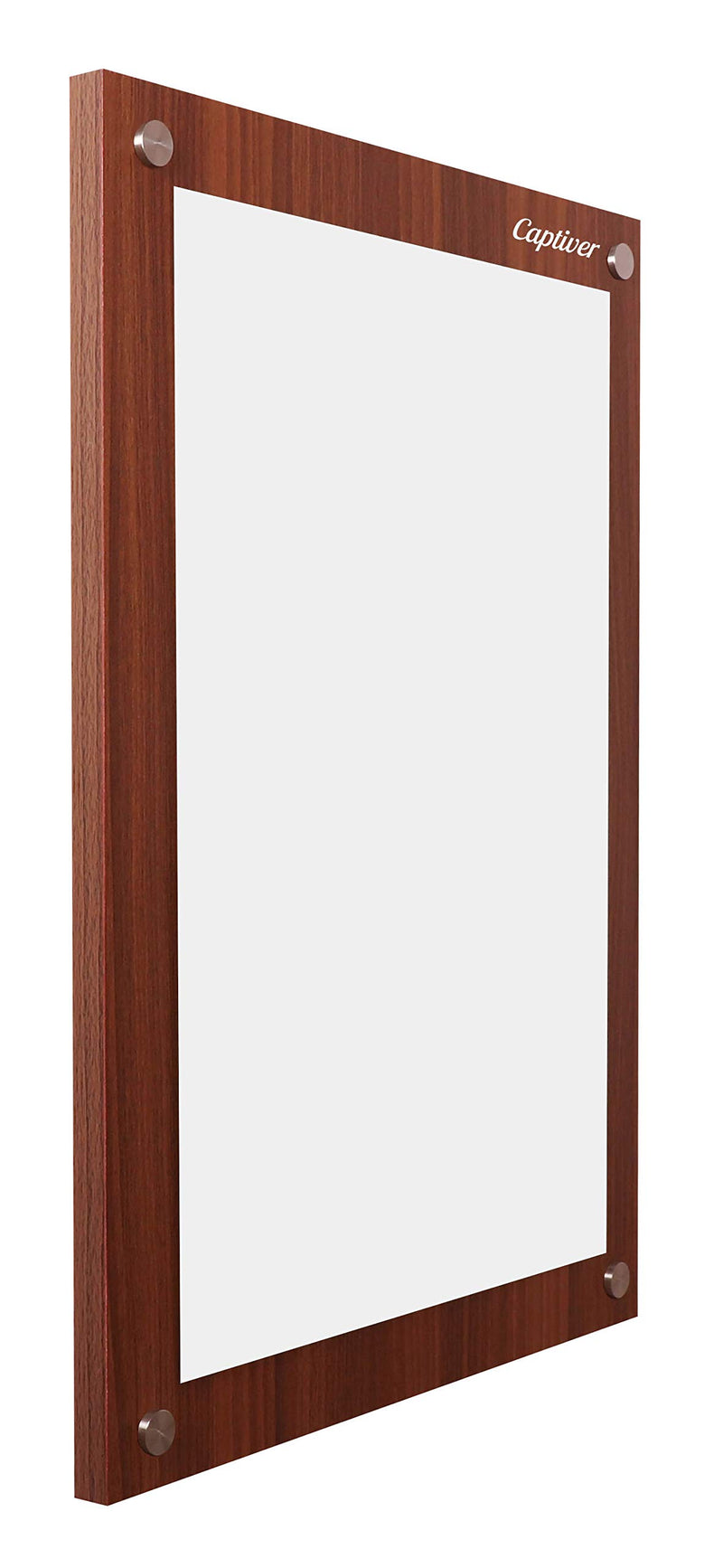 Captiver Wooden Frameless Decorative Wall Mounted Dressing Mirror (15x21 Inch, Teak Finish) / Storage Antique Self Fancy Rectangle Mount