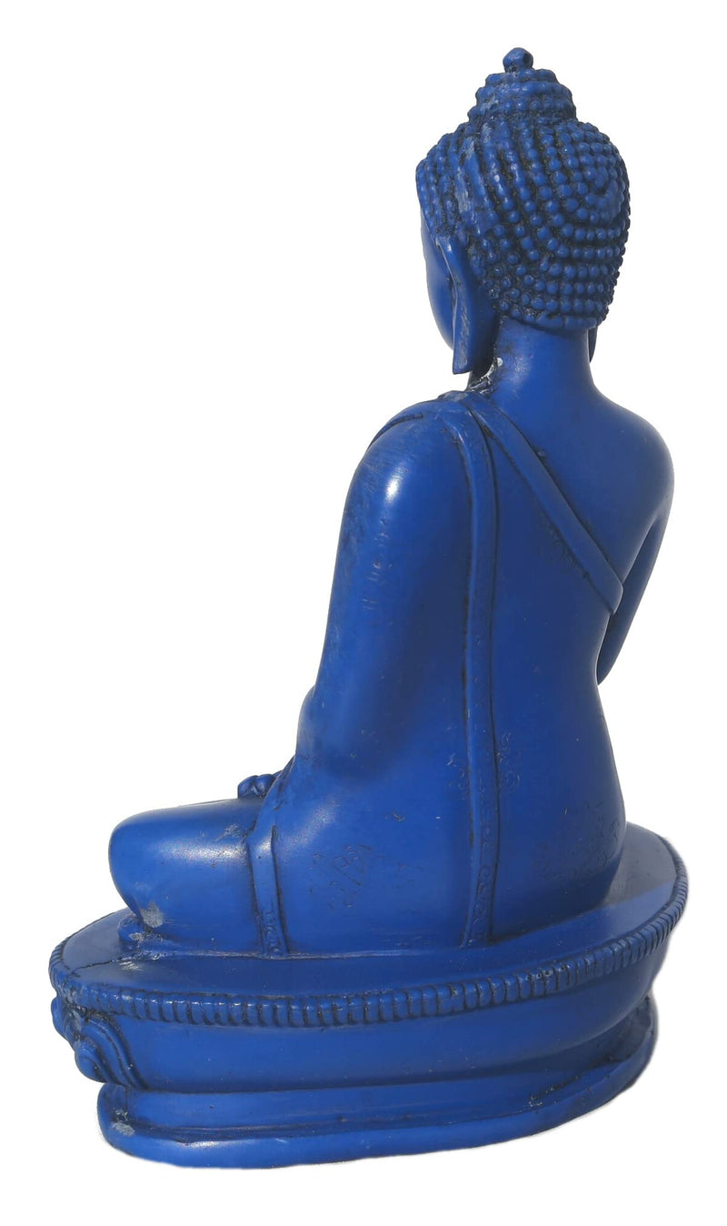 mytibetshop Blue Lapis Earth Touching Buddha Statue for Meditation, Alter and Peace and Prosperity