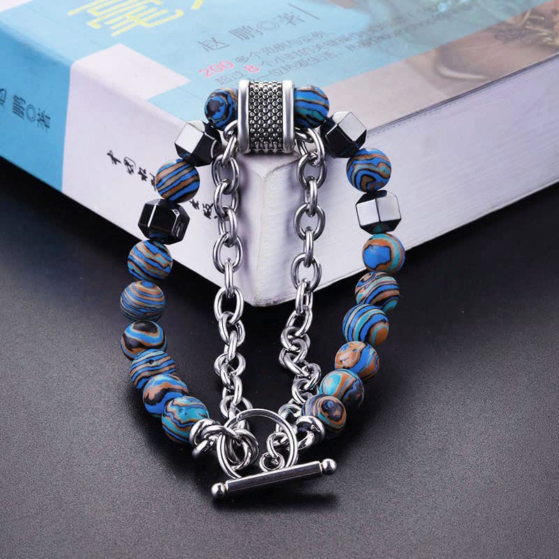 Fashion Frill Stylish Tiger Eye Stone Bead Bracelet For Men Boys