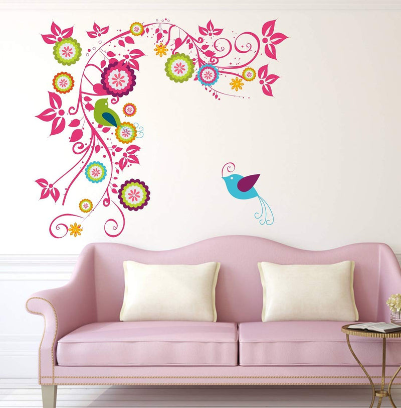 Tuffuk Flower Large Vinyl Wallstickers for Home Decorations (60 cm x 70 cm)5TZ082