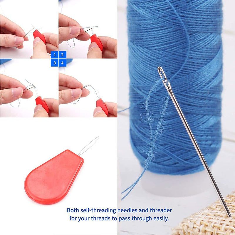 Portable Sewing Kit, Fapiwen Home Sewing Kit, DIY Sewing Supplies for Adults and Kids, Sewing Supplies and Accessories Contains 12 Spools of Thread of 100m, Sewing Needles and Tape Measure Etc