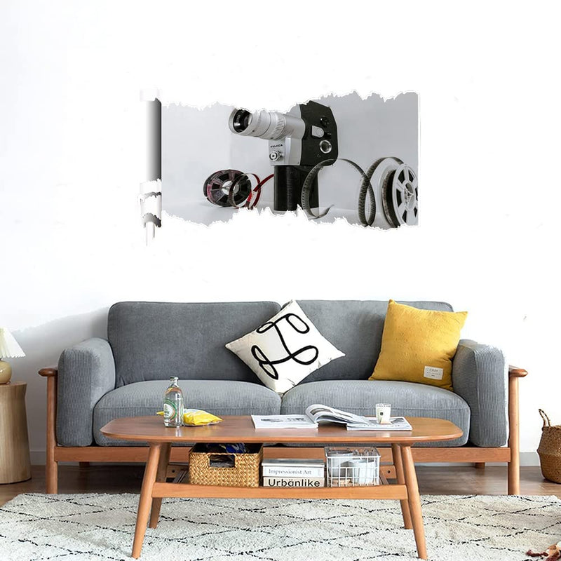 GADGETS WRAP Printed Wall Decal Sticker Scratched Paper Style Wall Decal (90cm x 50cm) - Old Camera