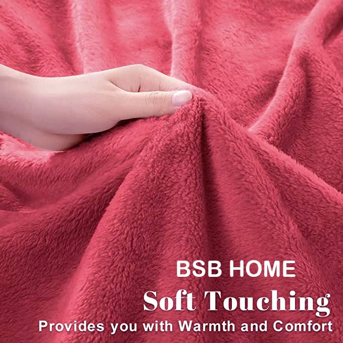 BSB HOME® Mink Blanket for Single Bed 1.4 kg Blanket | Ultrasoft & Lightweight Solid Blanket for Winter & Mild Winter Sofa, Couch - Single, 60x88 inches - 1.4 kg | Maroon or Red