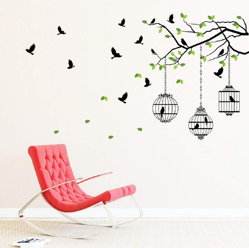 Walltech Flying Birds with Case Wall Sticker| Beautiful Design Wall Decoration Sticker