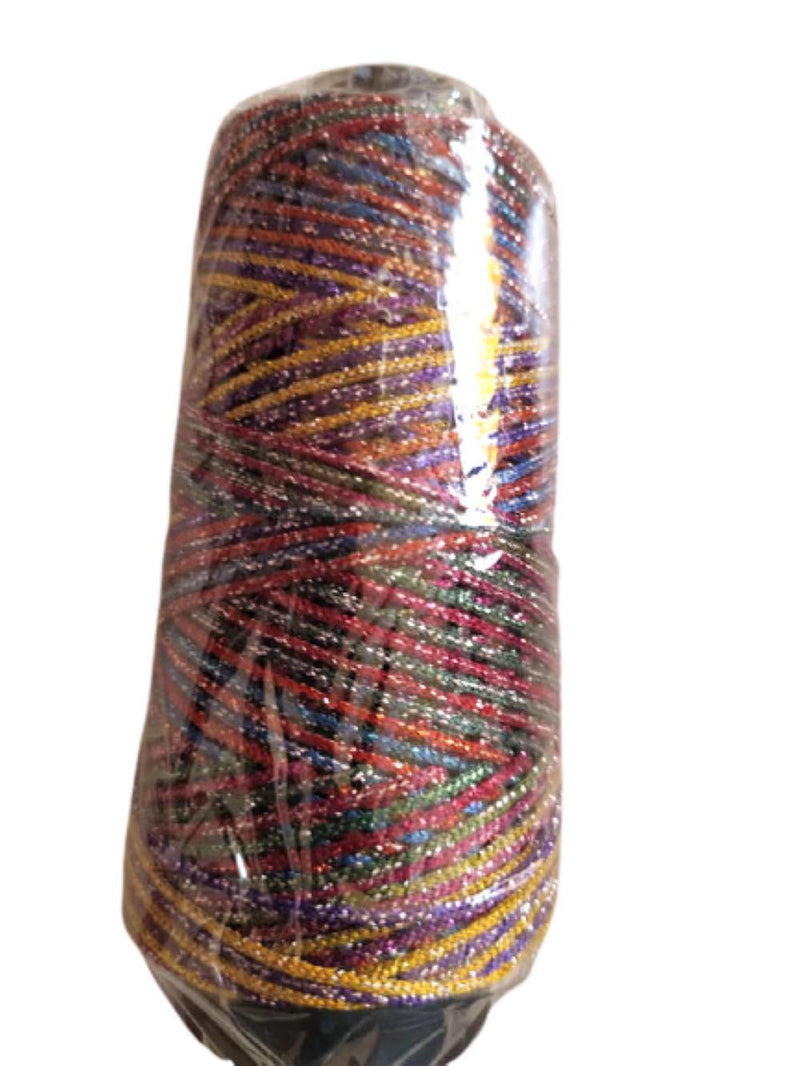 The Lovely Creations Dark Multi Glitter Knitting Yarn Crochet Thread for Crochet Projects and Applique, Hand Bags, Lace Trim Set of 2