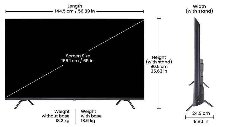 ALT 164 cm (65 inch) Premium Series 4K Ultra HD QLED Google Smart TV 65QUGA1 (Black) 2023 Model