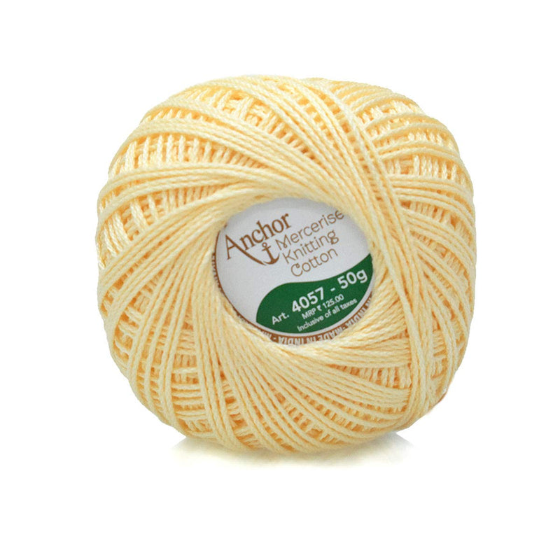 Embroiderymaterial Anchor Knitting Cotton Yarn Thread Wool (50 g, 1 Roll, Creamy and Yellow)