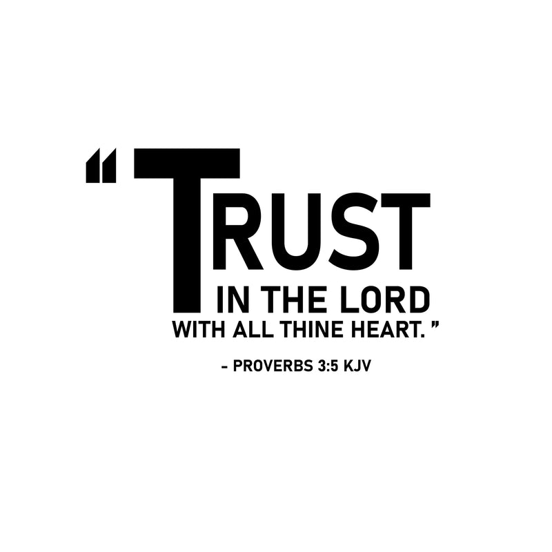 ISEE 360® Trust in The Lord Bible Quotes Wall Stickers for Bedroom Living Room Office Home Decoration Vinyl Die Cut Wall Stickers L X H 50 X 37 Cms