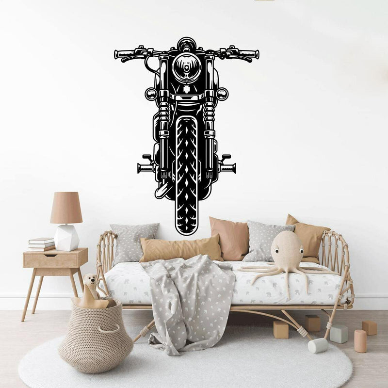 GADGETS WRAP Wall Decal Vinyl Sticker for Home Office Room Decoration Classic Motorcycle Front Garage Wall Sticker