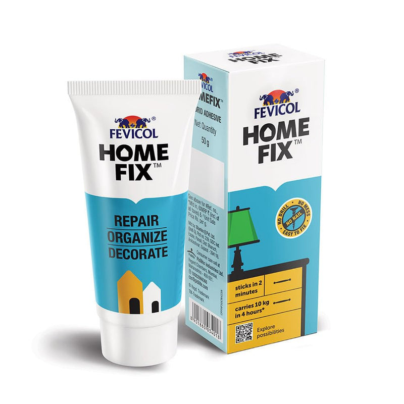 Fevicol Homefix (50 gm)|Home Decor Glue|Strong Multi Surface Adhesive|Carries upto 10kg|Paste on Walls/Tiles/Wood/Cement/Metal|Forget Double Sided Tapes|Nailfree|Easy to Apply & Remove