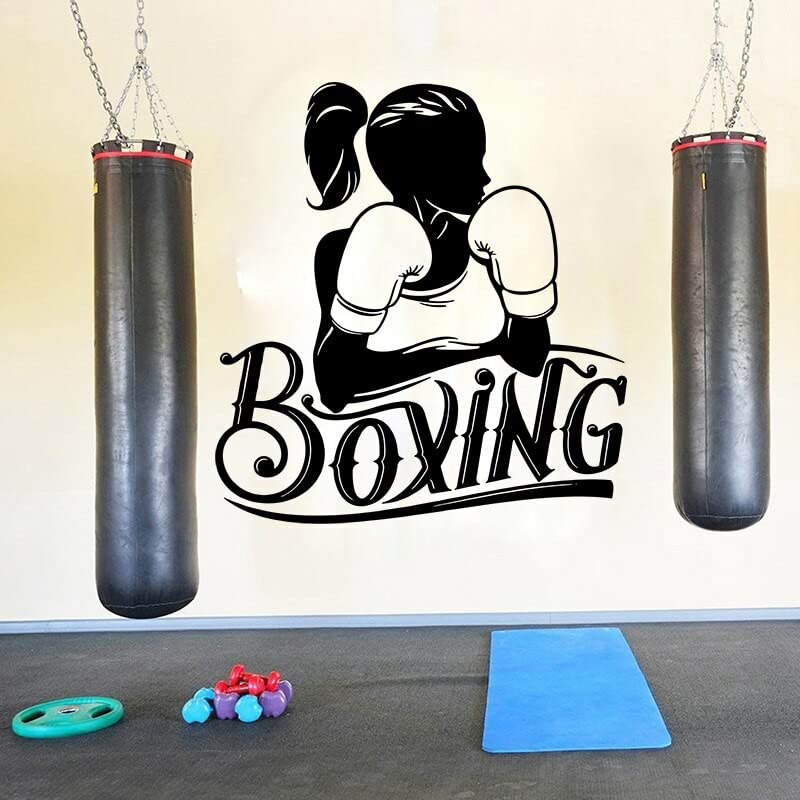 GADGETS WRAP Wall Decal Vinyl Sticker for Home Office Room Decoration Large Sport Boxing Woman Wall Sticker