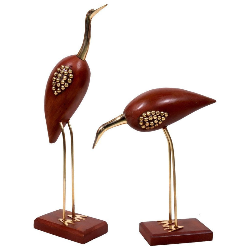 UMAGRI Gift Item Decorative Wooden Pair of Saras/Crane Birds