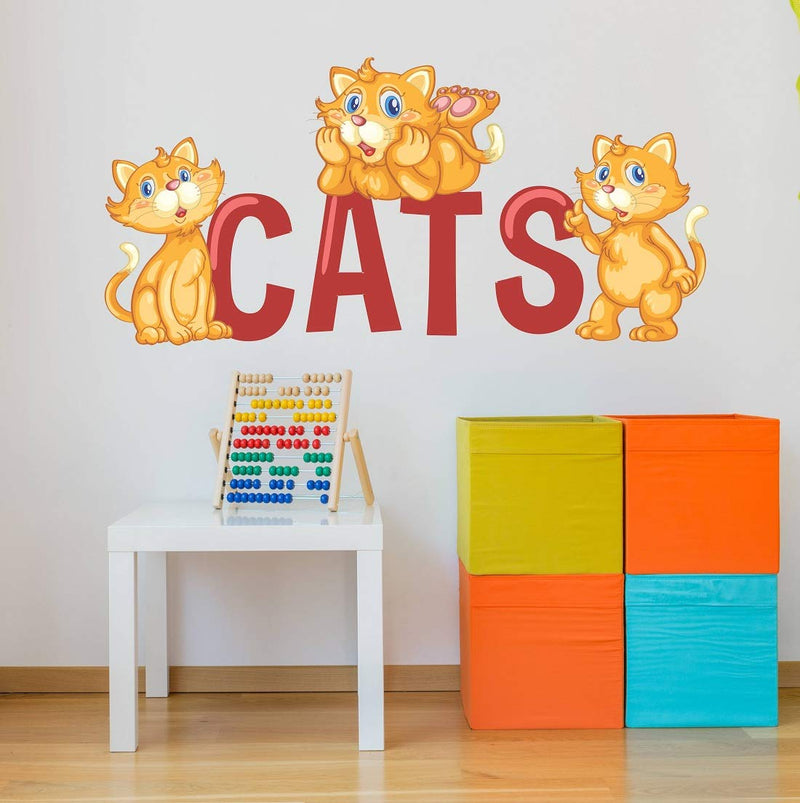 Tuffuk Cats Large Vinyl Wallstickers for Home Decorations (80 cm x 40 cm)5TZ080