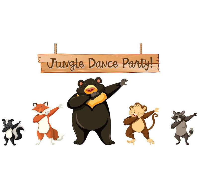 Tuffuk Jungle Dance Party Large Vinyl Wallstickers for Home Decorations(100 cm x 50 cm)5TZ222