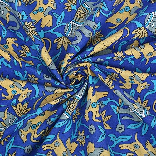 Ubania Collection® 100% Comfort Cotton Jaipuri Traditional Print with Rajasthani Detailing TC 144 Single Bed Bedsheet with Pillow Covers for Bedroom (Blue)