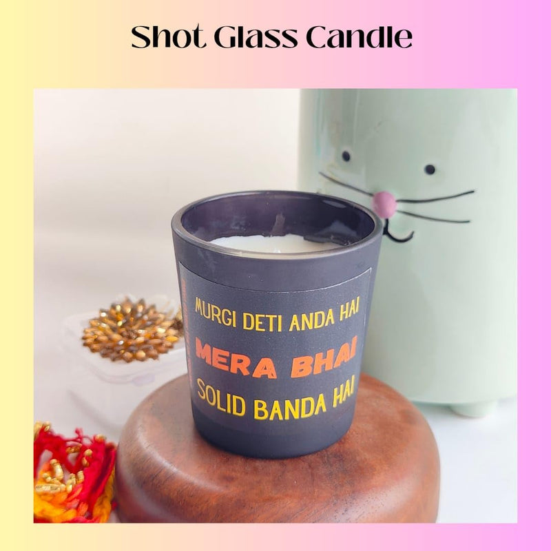 THE TINGE Solid Banda Cafe Mocha Scented Hand Poured Candle, Rakhi Roli Chawal Rakshabandhan Gift Hamper Box for Brother Sister