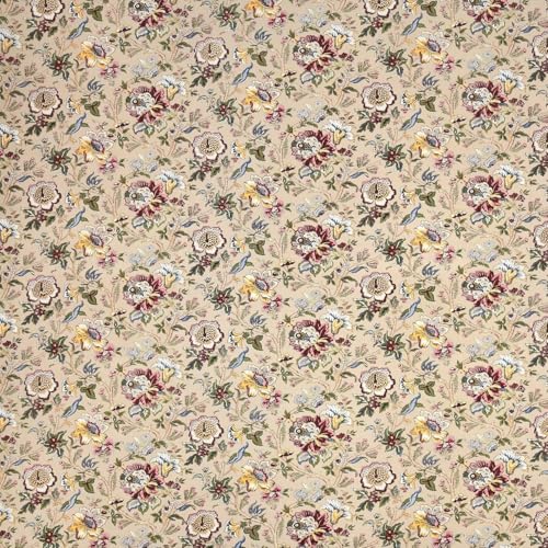 TIQH 100% Pure Organic Cotton Jaipuri Hand Block Premium Traditional Print Skin Friendly 400 TC Bed Sheet and Pillow Covers (Floral Beige, King (70x100 Inches))