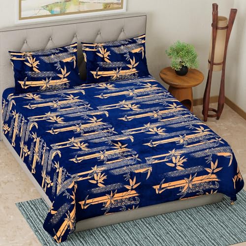 COZY FURNISH Fleece Winter Double Size Woolen 300 Threadcount Warm Bed Sheet with Pillow Covers for Winters 228X254 Cm Woolen Bedsheet for Double Bed ...