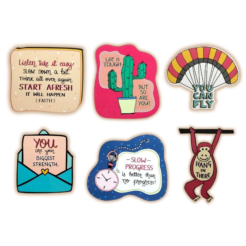 Baar Baar Dekho Fridge Magnet | Motivational & Inspirational Quotes Magnet | Home Decoration | Home Decoration | Gift for Anniversary, Valentine and Wedding | Husband Wife Boyfriend | Set of 6