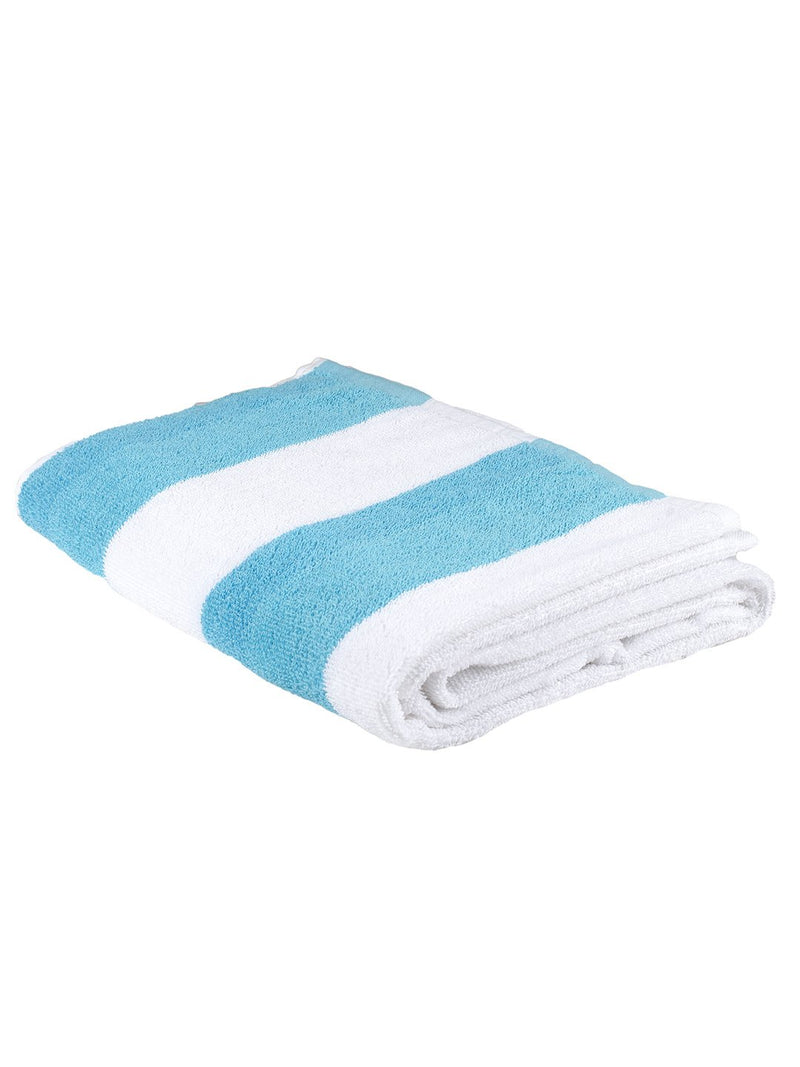 Turkish Bath Premium Cotton Stripe Bath and Pool Towel (Sky Blue)