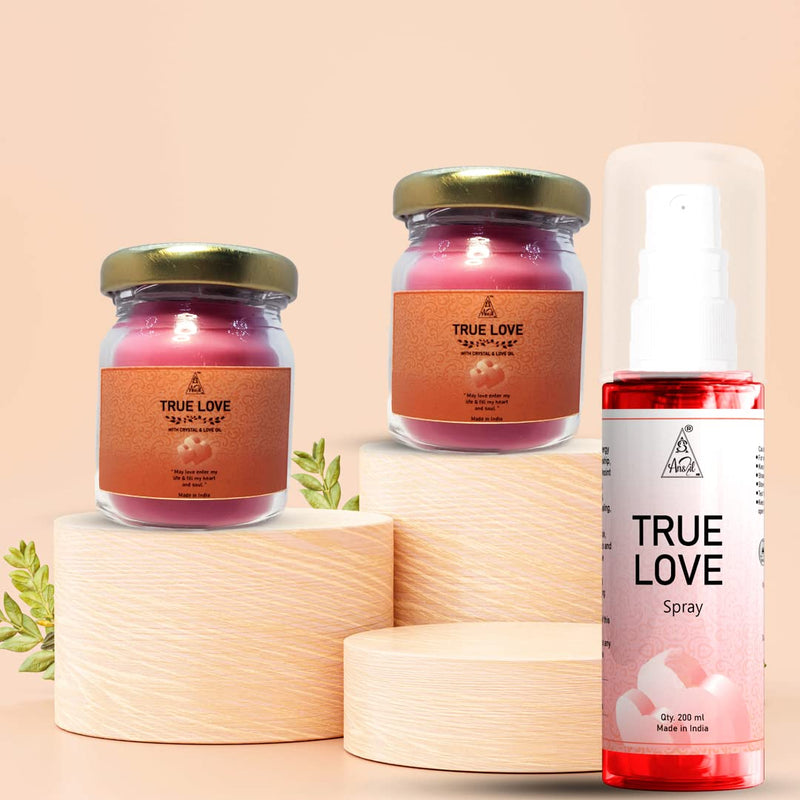 Anshil True Love Gift Hamper for Valentine’s Day Gift for Men & Women, 100 ml True Love Spray (1pc) and True Love Candle (2 pcs- Burning Capacity: 9-11 Hrs. Each) Combo Pack[GET FREE SURPRISE GIFT WITH EVERY ORDER]