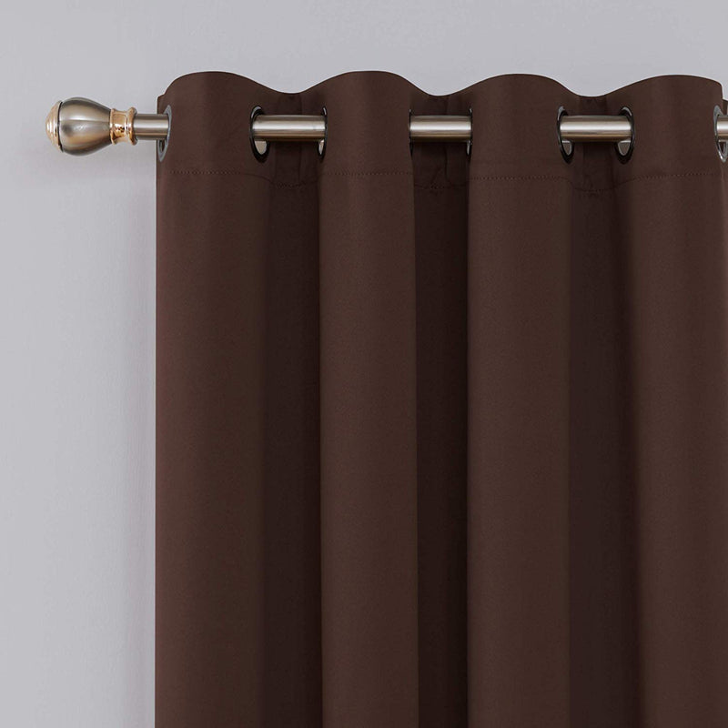 Home Tex Blackout Curtain with Solid Pattern Pack of 1 Piece -Window (W 4 ft X 2ftL) Brown