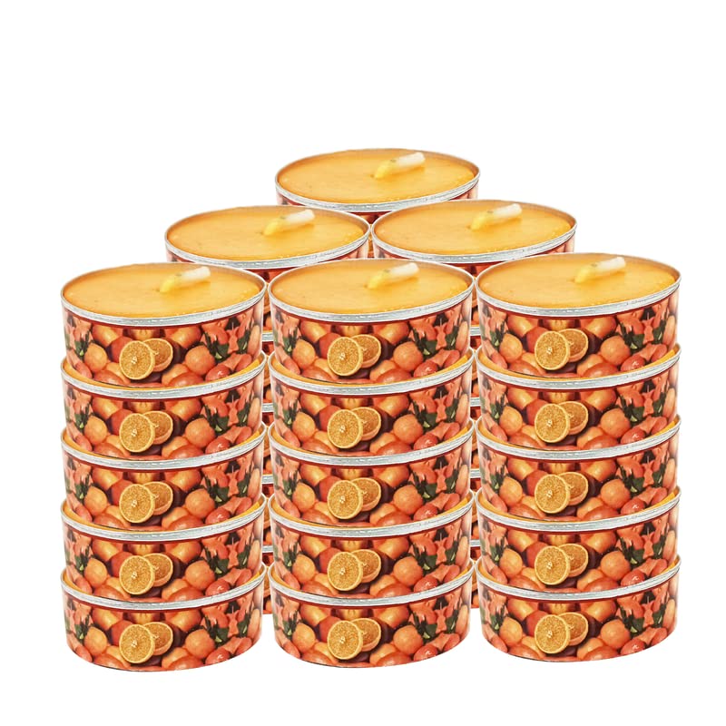 Charanam Tea Light Aroma Candle 20 Pcs Pack - Orange (Pack of 3)