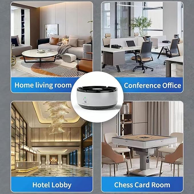 GNOLY Multifunctional Smokeless Ashtray for Office, Indoor Outdoor Self Extinguishing Ashtray 2 in 1 Air Purifier for Home, Car, Living Room