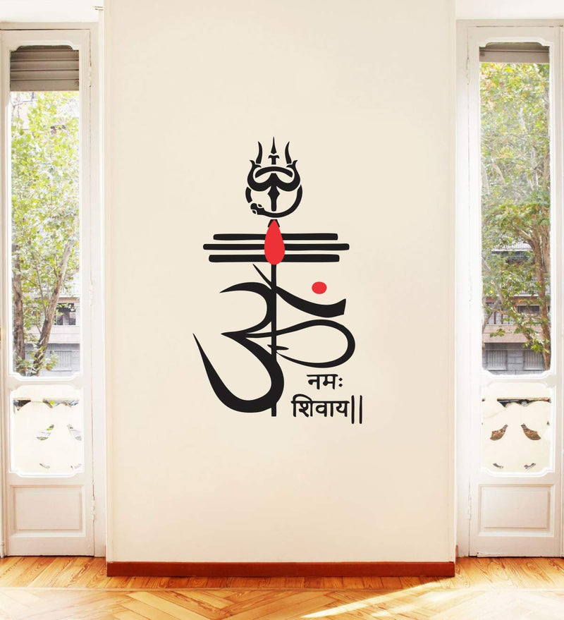 VCREATE DECOR OM Wall Sticker & Decal (PVC Vinyl,Size-58 Cm X 35 Cm)