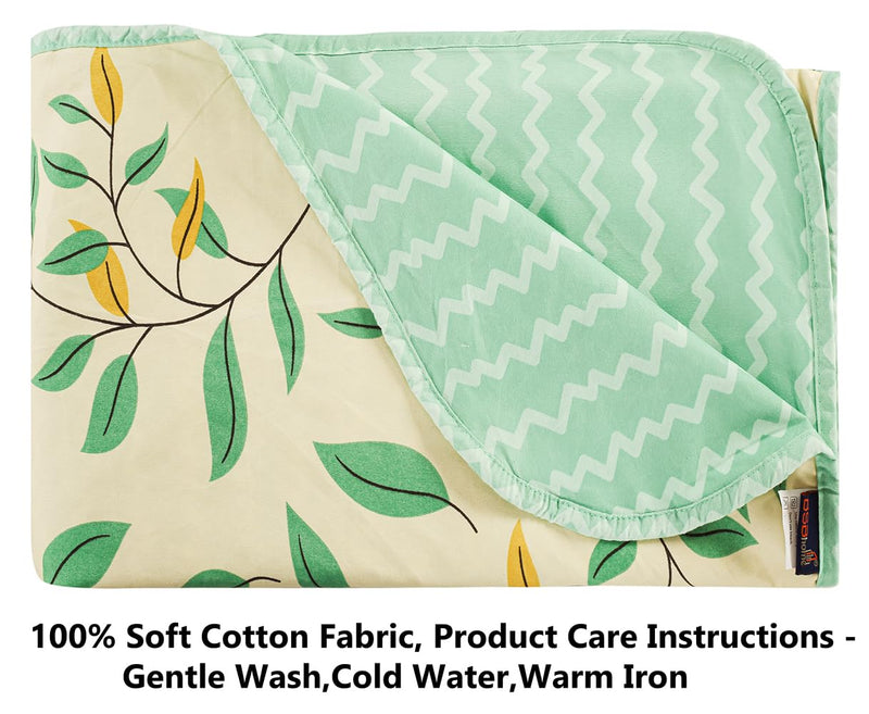 BSB HOME Cotton Super Soft Brushed Microfiber Cotton 2 Layer Breathable Single Bed Dohar Lightweight Summer | AC | All Season Blanket Dohar 84X96(Inches) 220 X 152 Flannel Dohar Light Green and Pista