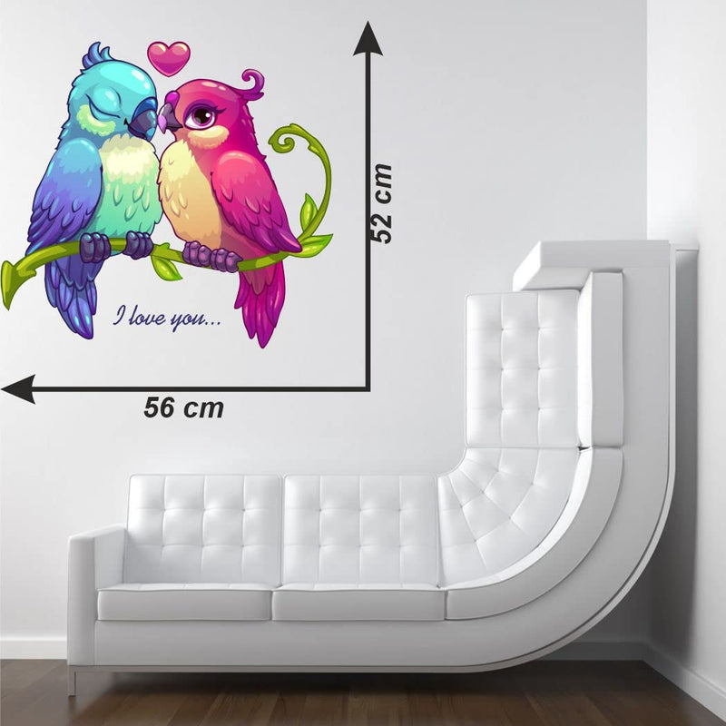 Delight Art Birds Love Couple Design Wall Sticker Size - ( 56*52 ) cm Model id - ( DAMC01006L )