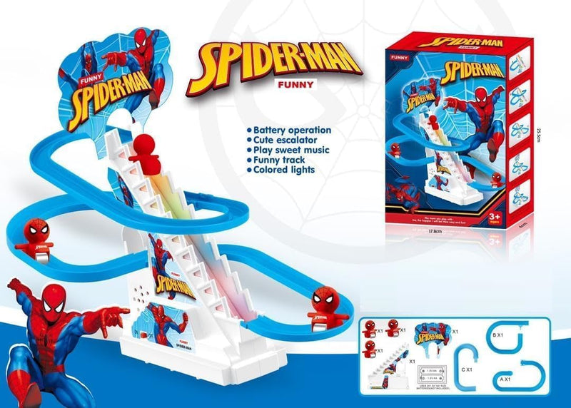 PRIME DEALS Spider Track Toys for Kids - Small Spider Stair Climbing Toys for Kids, Escalator Toy with Lights and Music - 3 Spider Included (Spider Track).