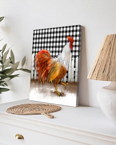 GADGETS WRAP Canvas Gallery Wrap Framed for Home Office Studio Living Room Decoration (9x11inch) - Morning Rooster I