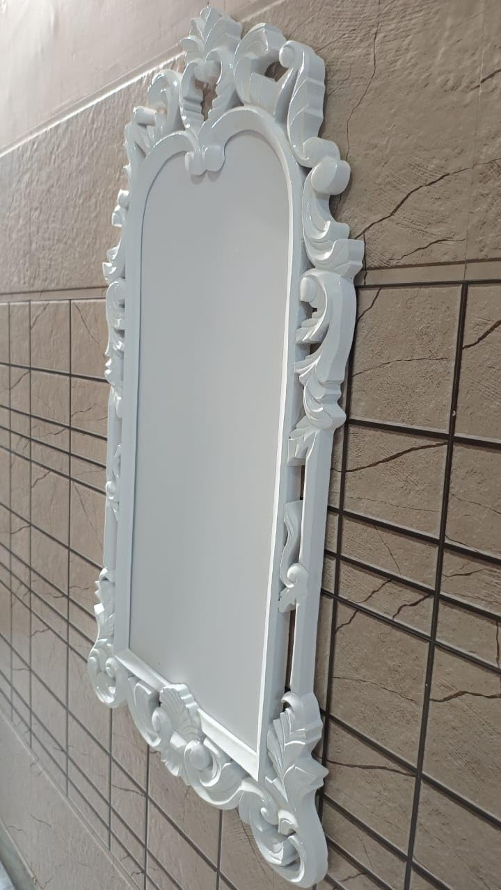 Decorative Full Length Wall Royal Mirror Wooden White Frame