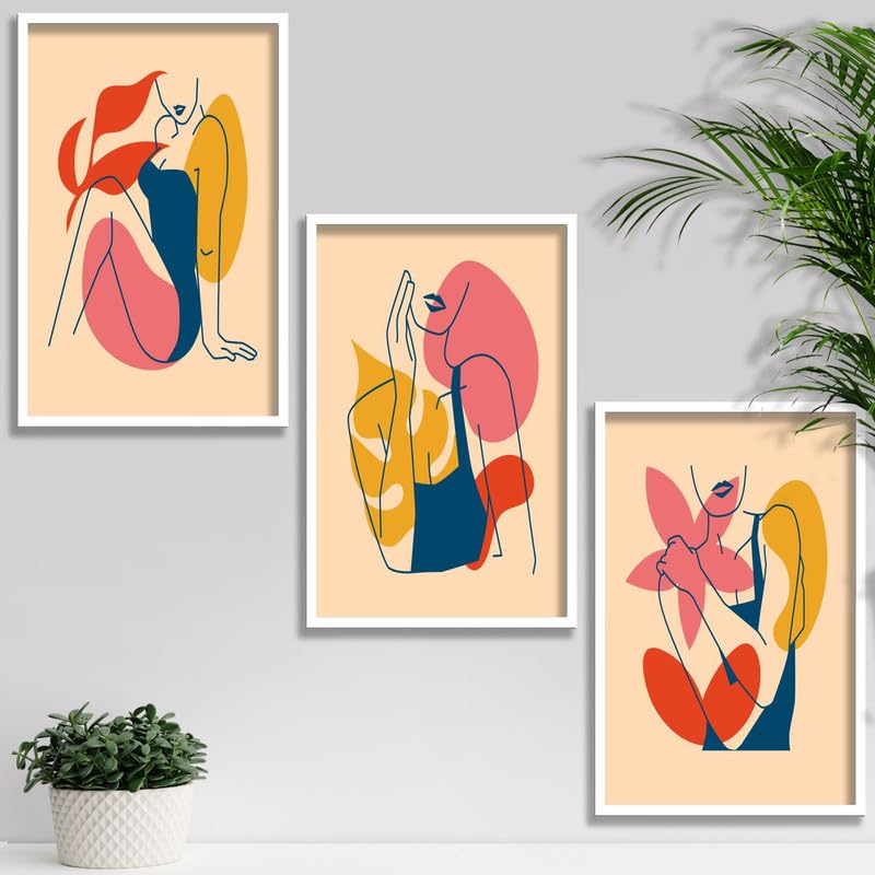 SAF paintings Set of 3 Modern Boho Art Wall Painting For Home And Office ol-COMBO-2146-K3