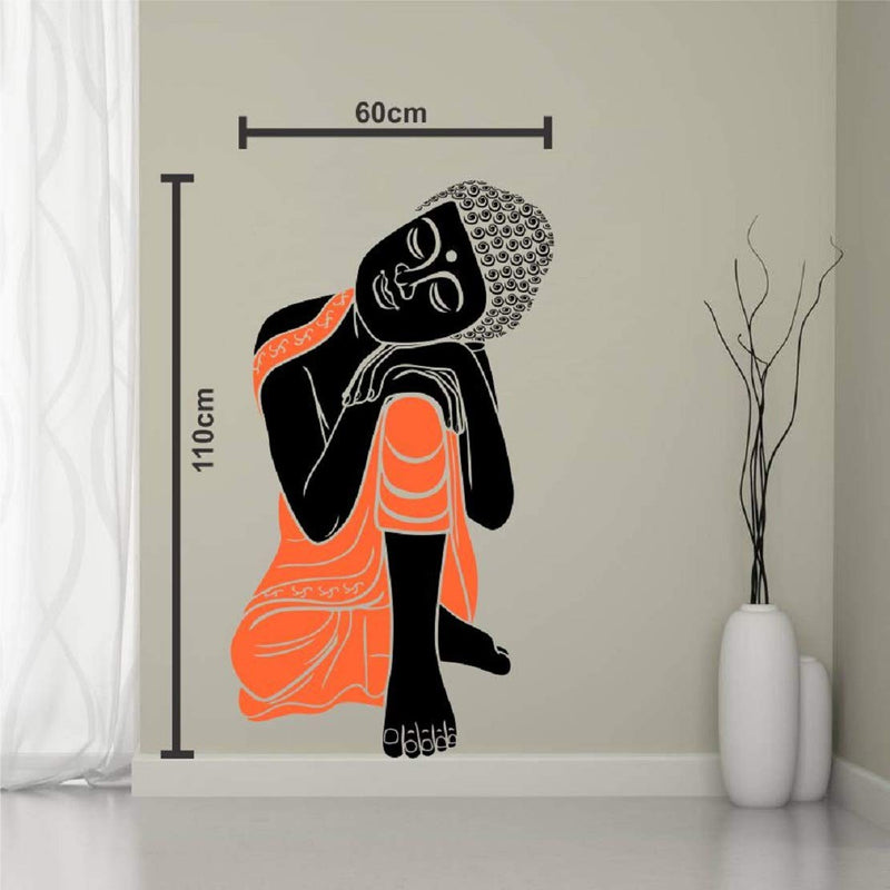 Sleeping Buddha Self Adhesive VinylWaterproof Decorative Wall Stickers for Hall, Bedroom, Kitchen and Furniture