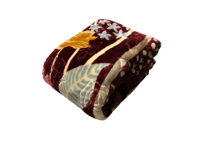 Signature Blanket Comfy Gold Premium Single Bed 2 Ply Reversible Blanket (Maroon, polyester, Pack of 1)