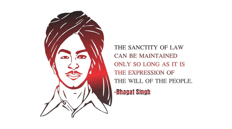 DivineDesigns™ Bhagat Singh Quote Wall Sticker | Wall Sticker for Living Room/Bedroom/Office and All Decorative Stickers