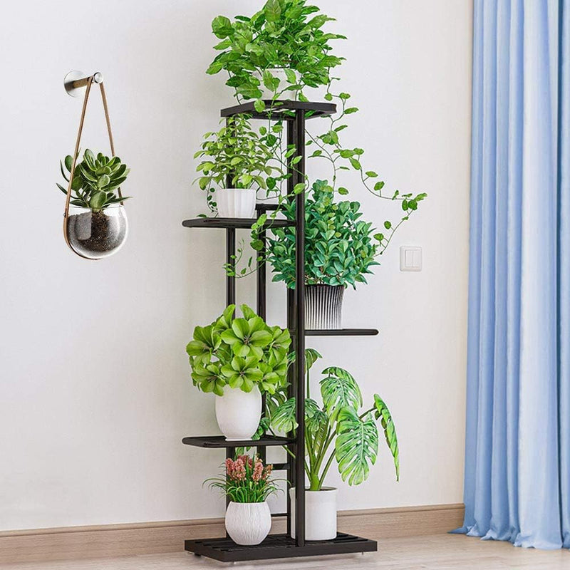 IRON LANDS SOLID 6 Potted Premium Plant Stand Multiple Tier European Style Flower Pot Holder Shelves Planter Rack Storage Organizer Display for Indoor Outdoor Garden Balcony