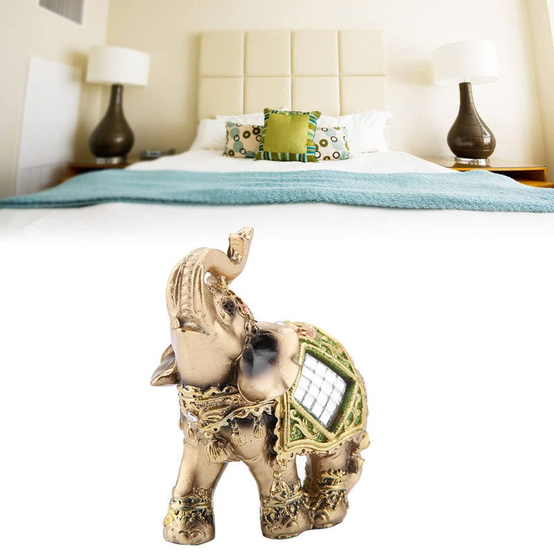 Akozon Elephant Statue Lucky Feng Shui Green Elephant Statue Sculpture Wealth Figurine Gift Home Decoration(S)