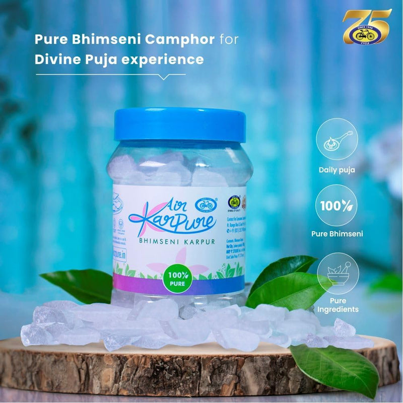 Cycle Pure Naivedya Sambrani Cups (48 pcs) + Bhimseni Camphor (100 GM) Bundle I for Daily Puja Rituals | Natural Guggal Fragrance | Dhoop Havan Cups for Pooja I Bhimseni Pure Camphor Fragrance