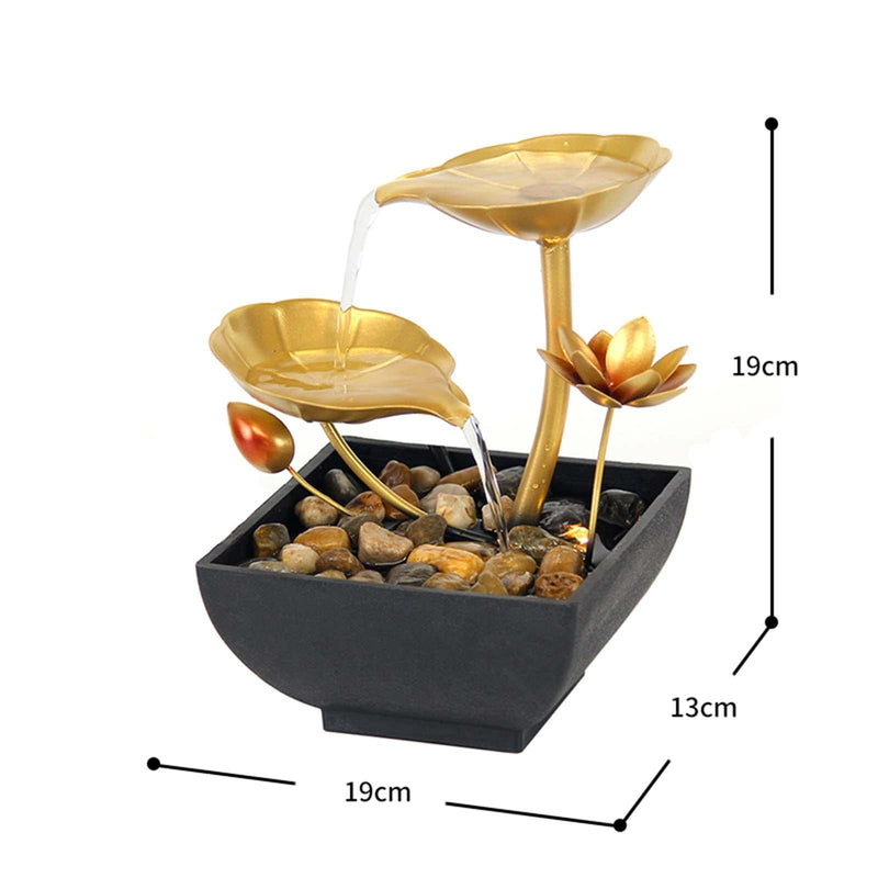 ATORSE® 2 Tiers Tabletop Fountain Tabletop Waterfall Cascading for Office Decoration Flower