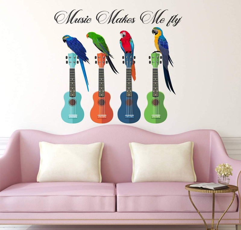 Tuffuk Music Makes Me Fly Large Vinyl Wallstickers for Home Decorations(70 cm x 60 cm)5TZ075