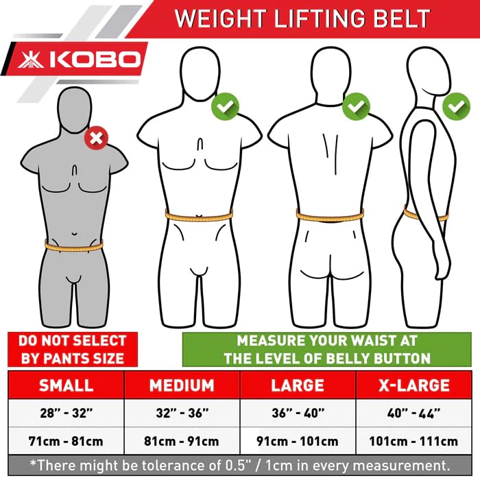 Kobo 13mm Lever Belt Weight Lifting Gym Fitness, Natural Genuine Leather, 4” Wide Back Support, 9 Adjustable Holes, Powerlifting Bodybuilding Deadlift Squat Workout Strength Training, Men Women WTB-24