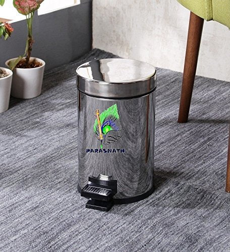 PARASNATH 7 L Stainless Steel Plain Pedal Dustbin(8x13-inch)